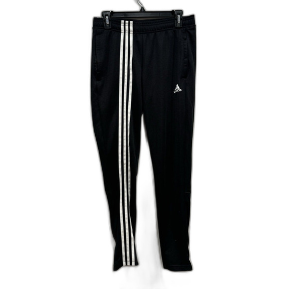 Adidas Sweatpants Aeroready Sportswear Black Stripe Slim Leg Women sz Small - Picture 1 of 10